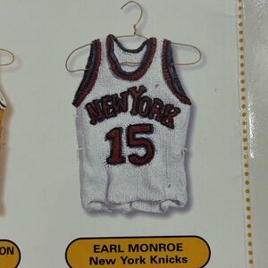 Vintage 90s Earl Monroe New York Knicks NBA Locker Room Star Hangers Jersey